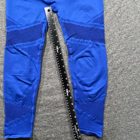 Fabletics Blue Mosaic High Waisted 7/8 Seamless Leggings Mesh Panels No Tag Sz S - Picture 7 of 10